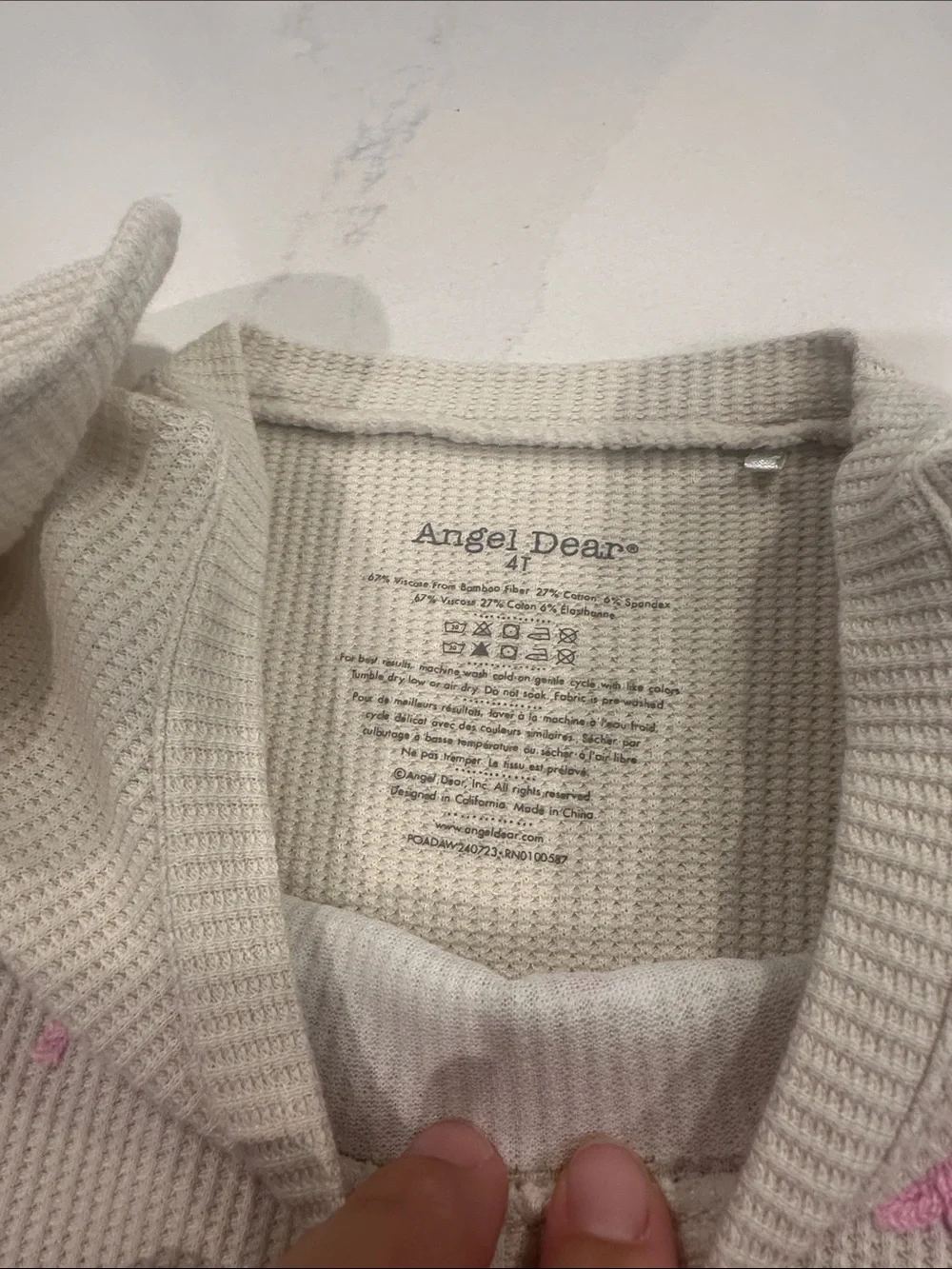 Angel Dear Bamboo 4T “Thankful” ruffle sleeve waffle knit shirt and flare pants